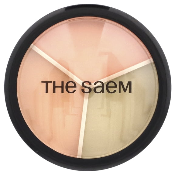 The Saem Cover Perfection Triple Pot Concealer, 01 Correct Beige, 0.47 oz, 4.5 g Each