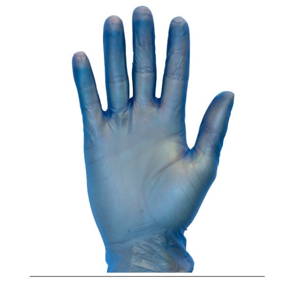 Safety Zone Vinyl Powder Free 3 Mil Gloves, Blue Sm - Case of 1000