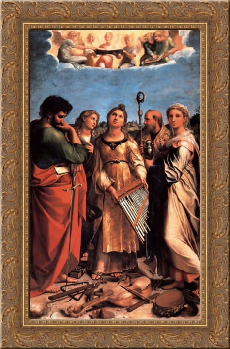 The Saint Cecilia Altarpiece 18x24 Gold Ornate Wood Framed Canvas Art ...