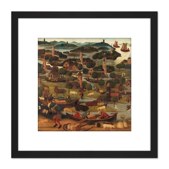 The Saint Elizabeths Day Flood Painting 8X8 Inch Square Wooden Framed Wall Art Print Picture with Mount
