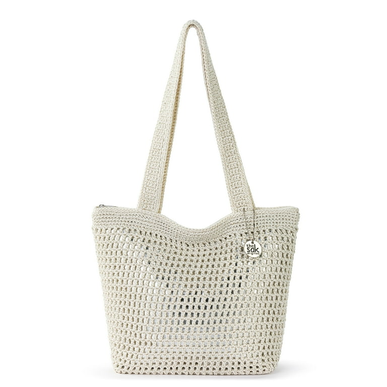 The Sak Casual Classics Crochet Tote Natural with Silver