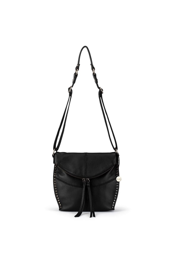 Silverlake Crossbody Bag in Leather - Women's Purse with Adjustable Strap & Zipper Pockets - Pocketbook for Everyday Wear - Black
