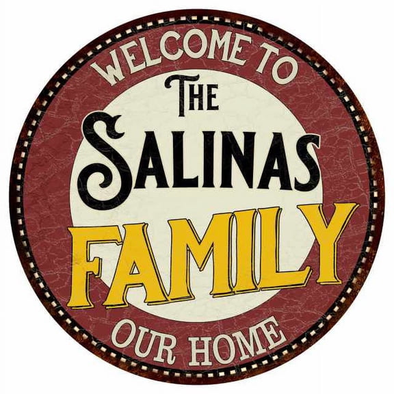 The Salinas Family 12" Round Metal Sign Kitchen Game Room Dcor 200120038491