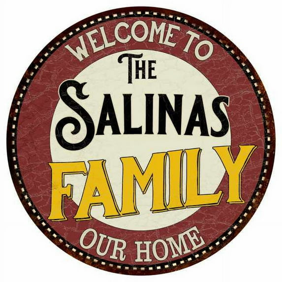 The Salinas Family 14" Round Metal Sign Kitchen Game Room Decor 100140038491