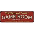 thumbnail image 1 of The Salinas Family Gift Red Game Room Metal 6x18 Sign 206180038719, 1 of 1