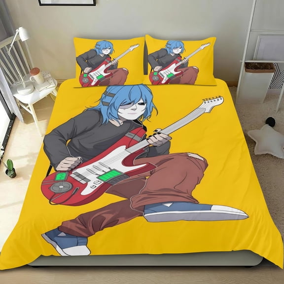 The Sally Face Themed Bed Sheet Set Three Piece Set 53x79 Inches Comfortable And Skin Friendly Unique Design Creating A Star Studded Night