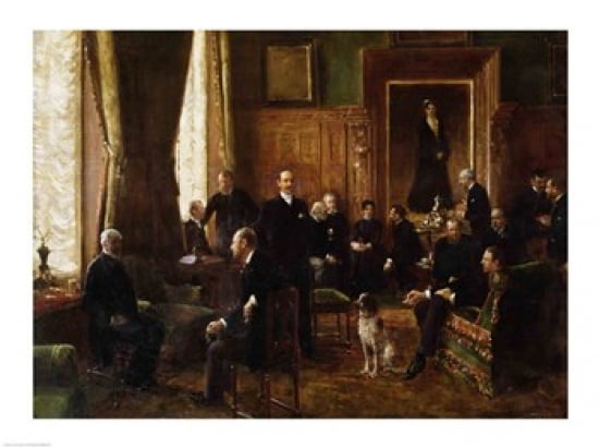 The Salon of the Countess Potocka 1887 Canvas Art - Jean Beraud (24 x 18)