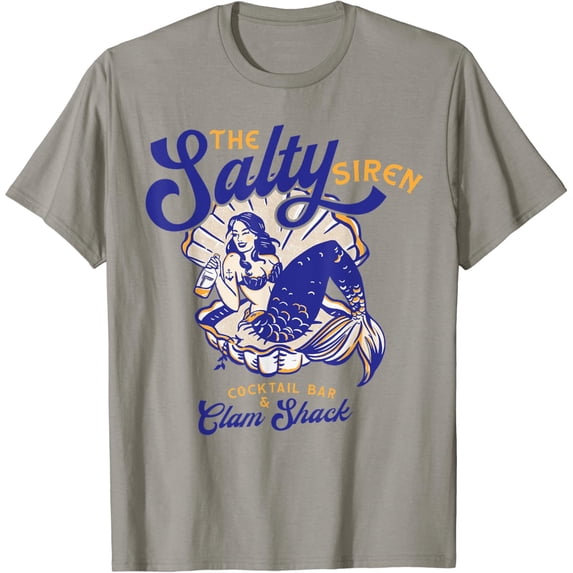 The Salty Siren Cocktail Bar: Nautical Summer Party Mermaid T-Shirt Unisex S-5XL Hot Trending Shirt, Vintage Birthday Gift