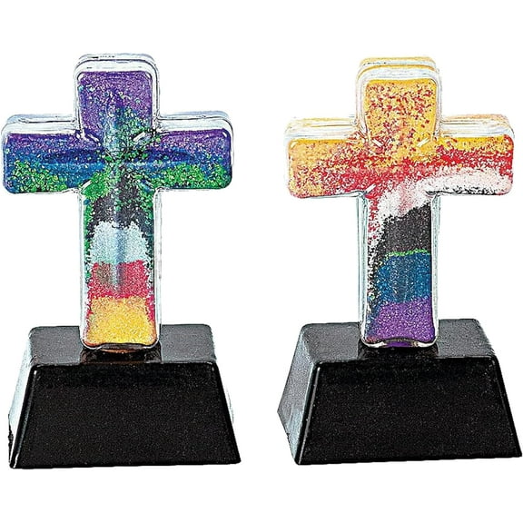 The Salvation Story Sand Art 3D Crosses, Craft Supplies, Containers, Sand Art, Easter, 12 Pieces, Multicolor