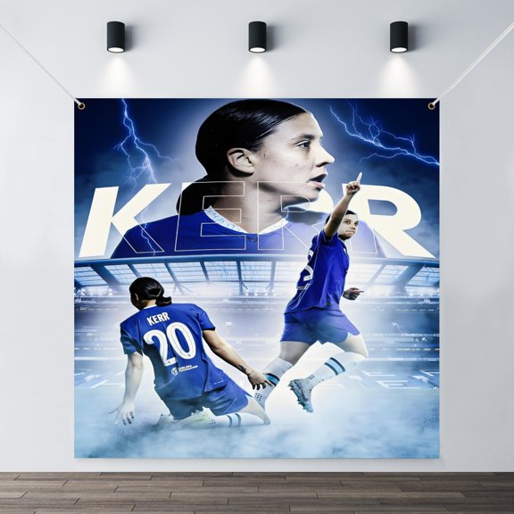 The Sam Kerr holiday banner is perfect for adding festive cheer.35.43x35.43in90x90cm