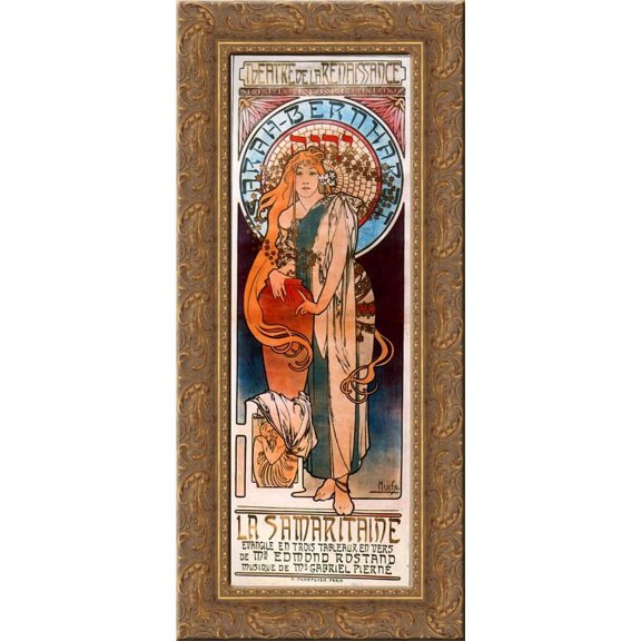 The Samaritan 20x24 Gold Ornate Wood Framed Canvas Art by Mucha, Alphonse