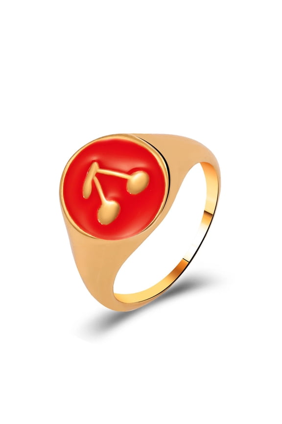 Metal Index Finger Ring Bracelet with Unique Cherry Flame Design Individually Packed Customizable Birthday Gift