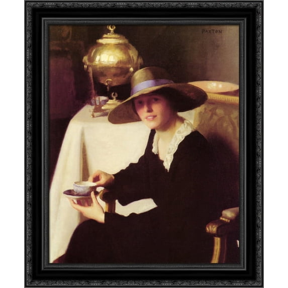The Samovar 20x23 Black Ornate Wood Framed Canvas Art by Paxton, William McGregor