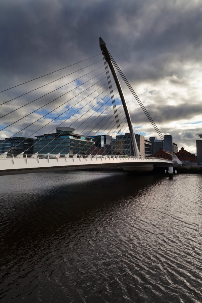 The Samual Beckett Bridge over the River Liffey Dublin Ireland Canvas Art - Panoramic Images (27 x 9)