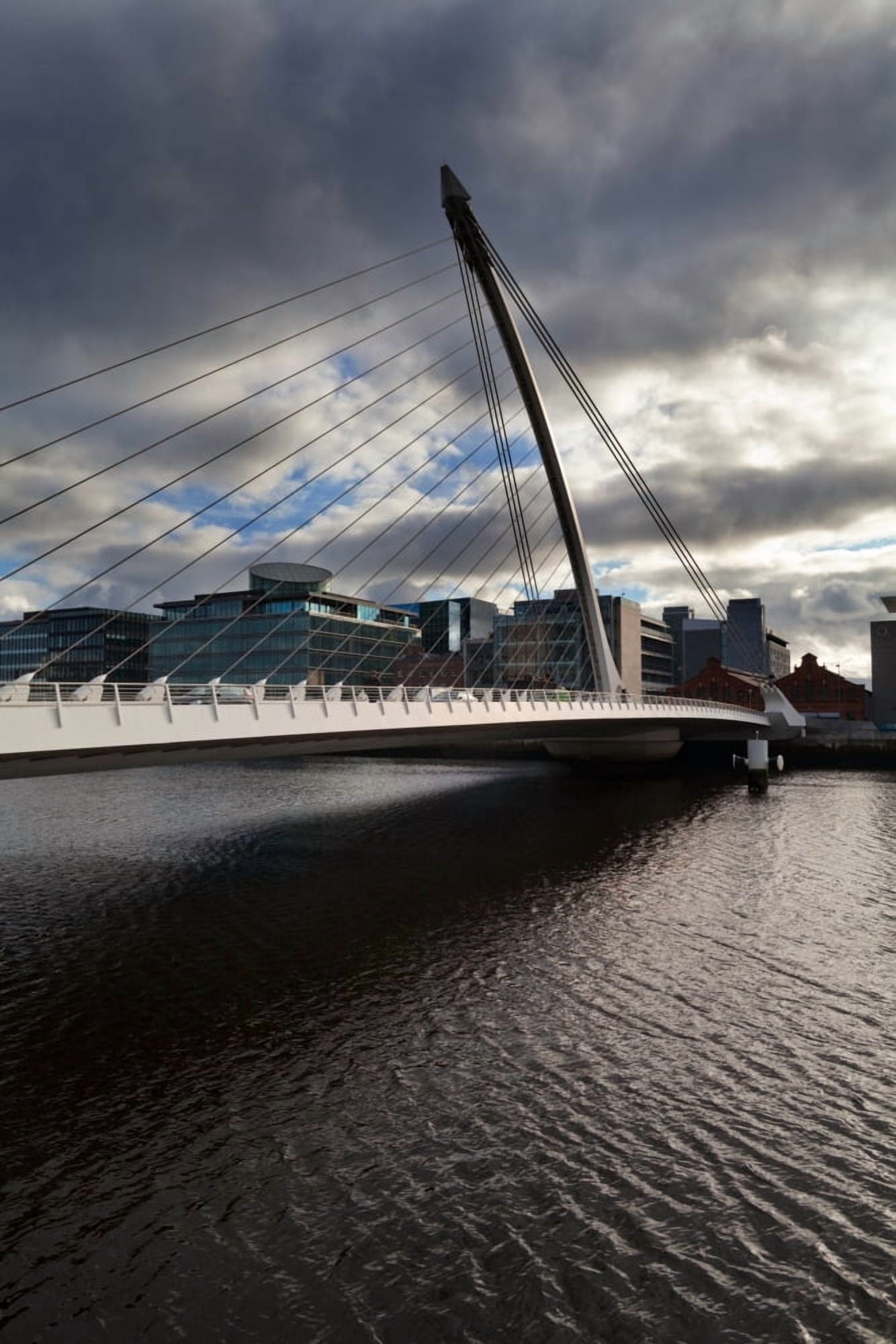 The Samual Beckett Bridge over the River Liffey Dublin Ireland Canvas Art - Panoramic Images (36 x 12)