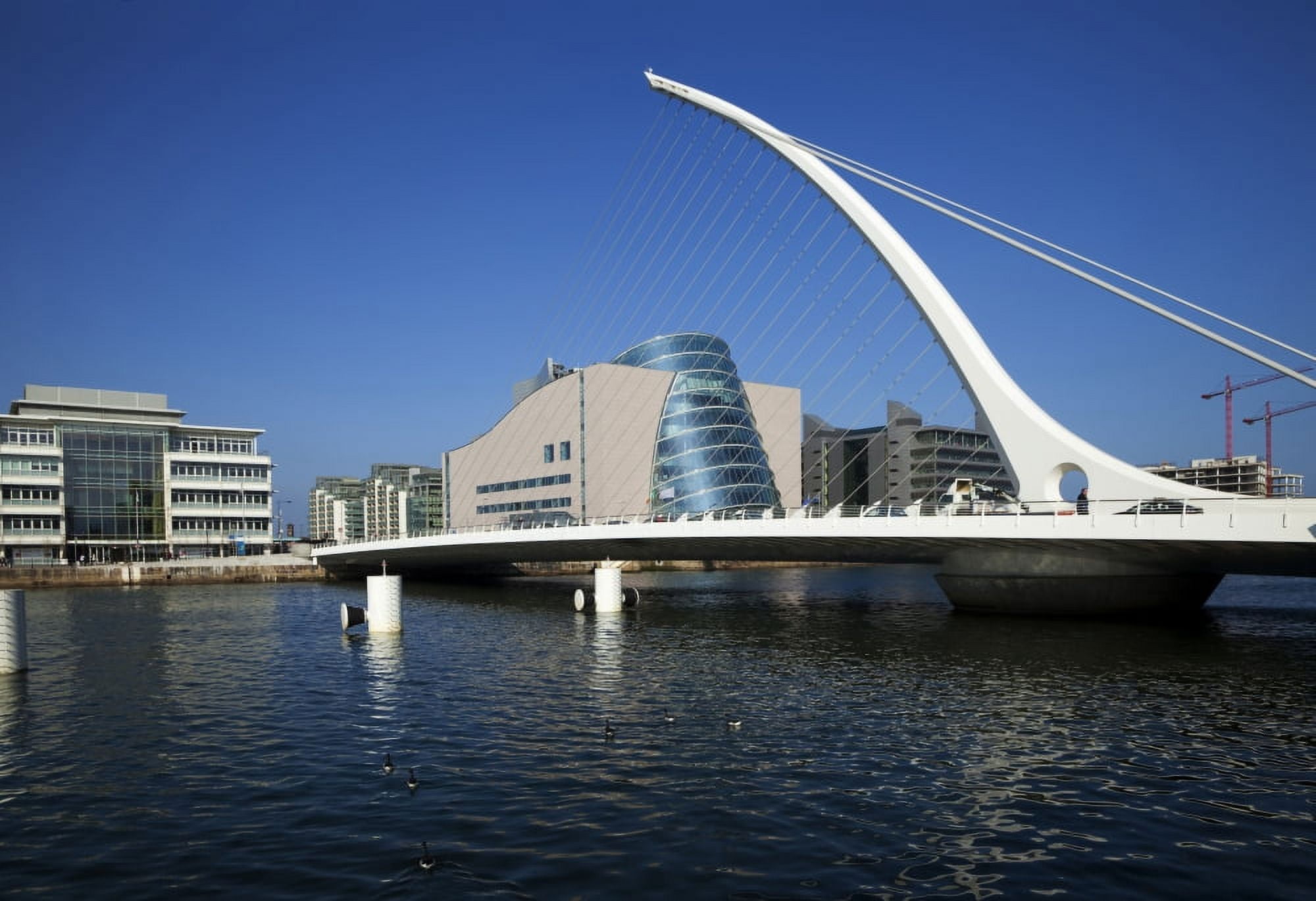 The Samual Beckett Bridge over the River Liffey and Dublin Convention Centre Dublin City Ireland Canvas Art - Panoramic Images (24 x 18)