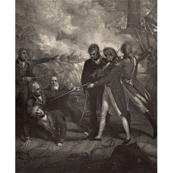 The San Nicolas & San Josef Carried by Boarding. Horatio Nelson 1758-1805 Poster Print - 13 x 16