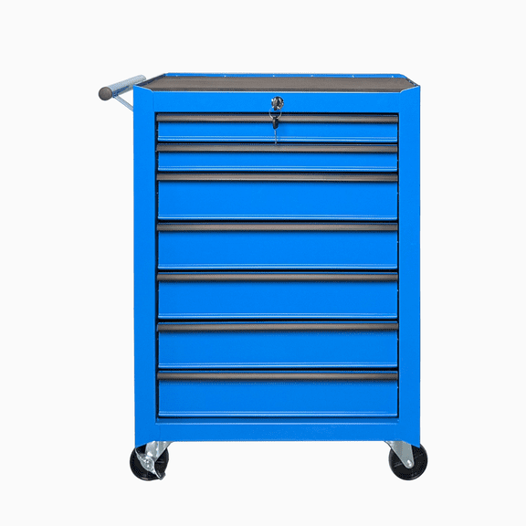 The Sanctuary Rolling Metal Tool Chest with 7 Drawers, 7-Drawer, Swivel Design, Storage Cabinet, For Garden, Made from Steel