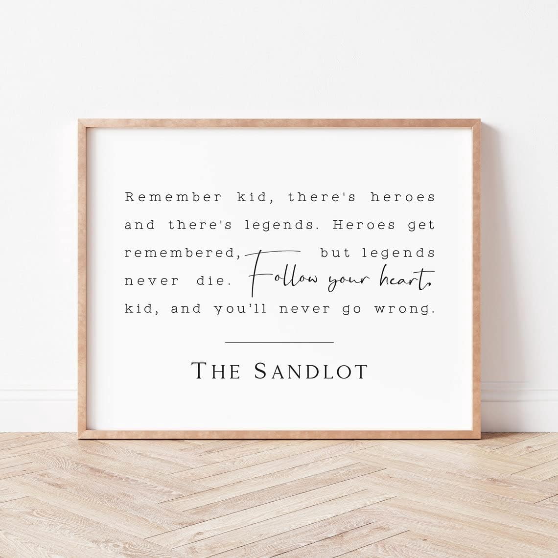 The Sandlot Quote Poster Wall Art Print Nursery Sign Canvas Painting for Boys Room Decor Baby ...