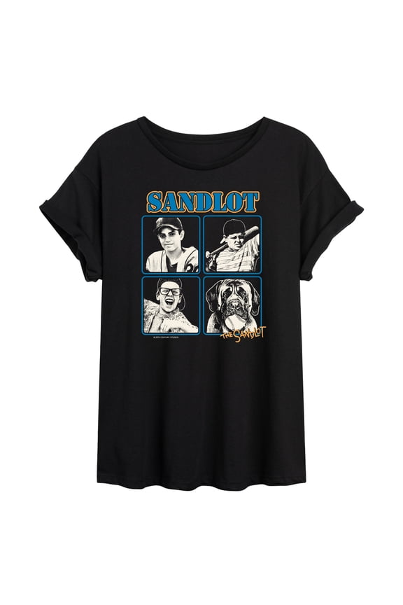 - Sandlot Grid - Women's Oversized Graphic T-Shirt