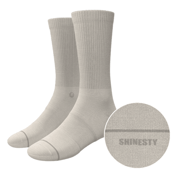 The Sandstorm - Shinesty Plain Tan Heel Hammock Crew Socks Medium