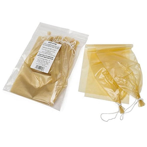 The Sausage Maker - Collagen Sausage Casings, 100mm (3 7/8") x 24", Pre-Tied (20pcs)