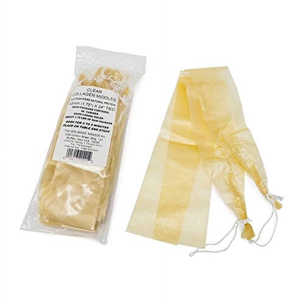 The Sausage Maker - Collagen Sausage Casings, 47mm (1 7/8") x 24", Pre-Tied (20pcs)