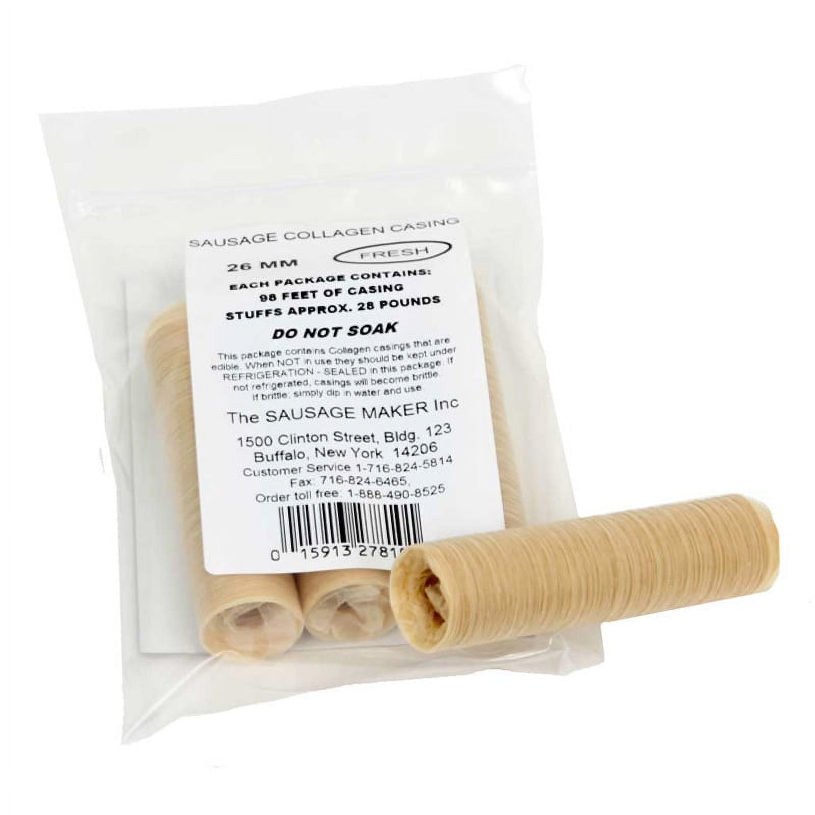 The Sausage Maker Fresh Collagen Sausage Casings, 26mm (1")