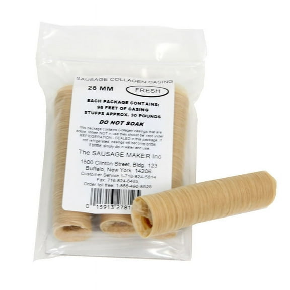 The Sausage Maker - Fresh Collagen Sausage Casings, 28mm (1 1/8")