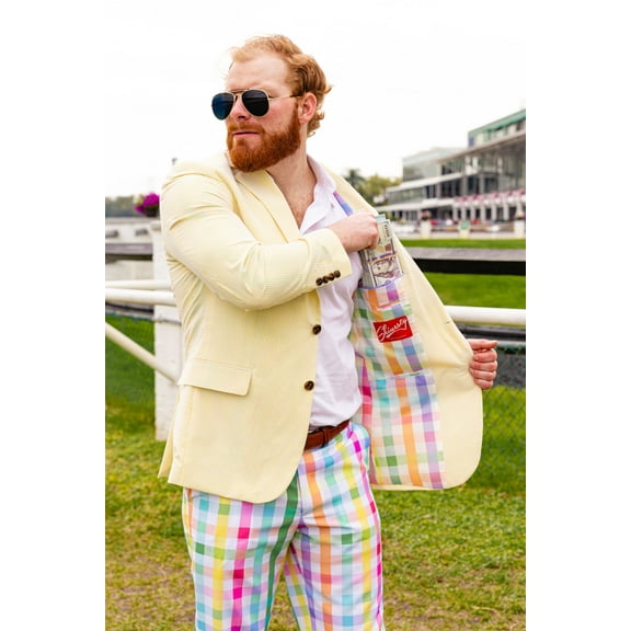 The Savannah Swinger - Shinesty Yellow Derby Seersucker Suit  US Jacket 48