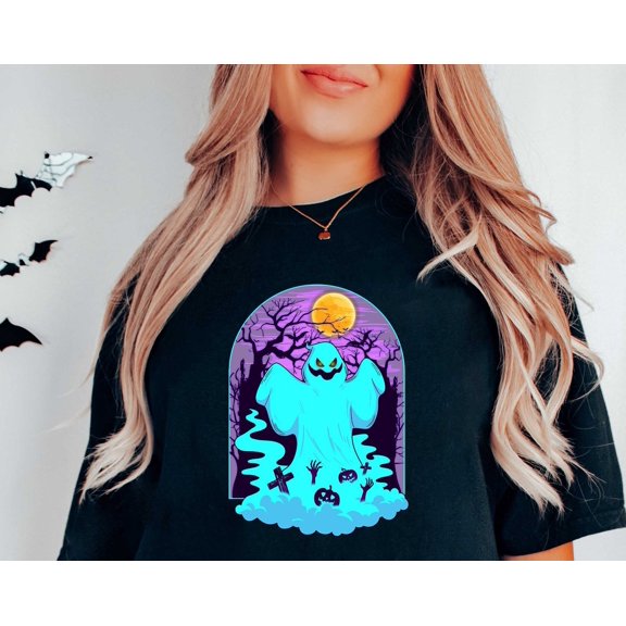 The Scary Graveyard Halloween Spooky Graveyard Halloween Ghost Shirt Cute Ghost TShirt Gif