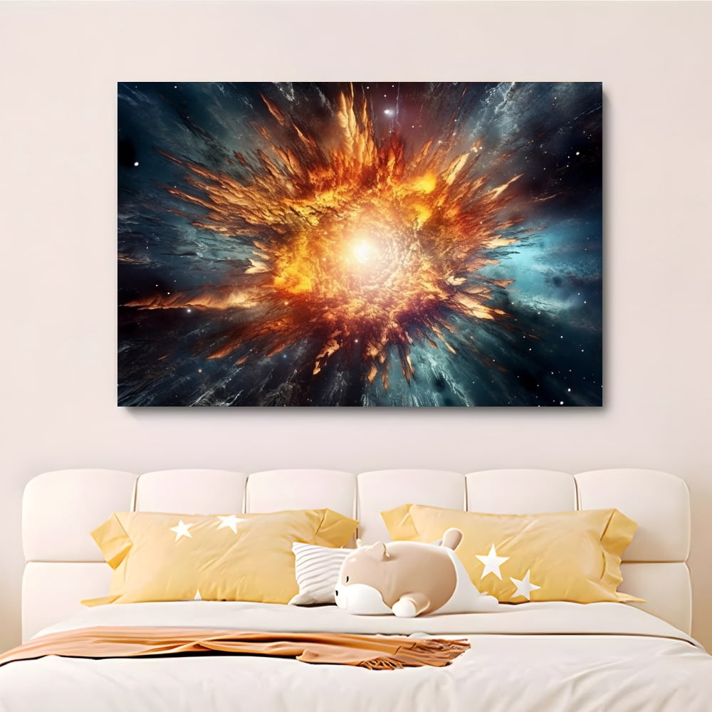Explosion Decor The Scene Of The Explosion Of The Universe Canvas Poster Bedroom Decor ...