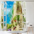 thumbnail image 1 of The Scenery Outside the Window Fabric Shower Curtain Bathroom Curtains Natural Rural landscape Bath Screen Decor with 12, 1 of 5