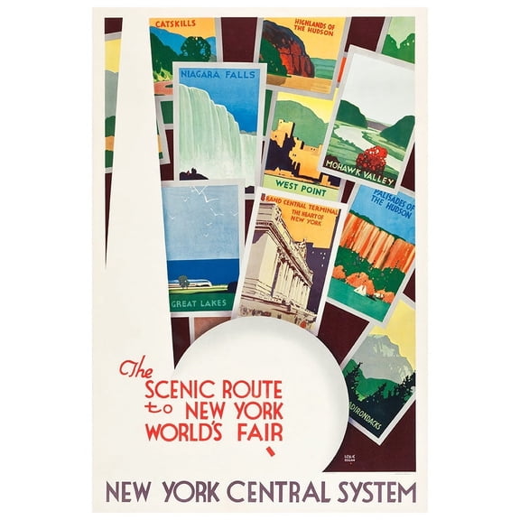 The Scenic Route - New York Railroad - Vintage Travel Poster (8x12Inches(US/CANonly))