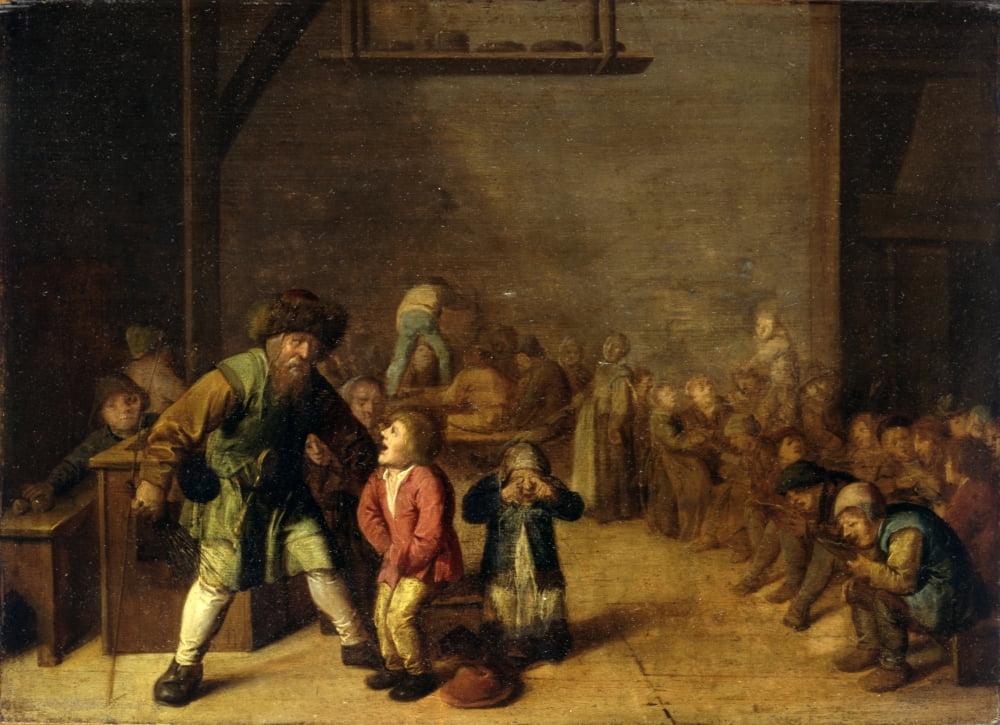 The School Teacher Punishes The Student Canvas Art - (36 x 24)