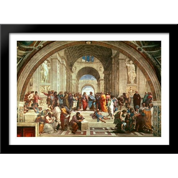 The School of Athens 40x28 Large Black Wood Framed Print Art by Raphael