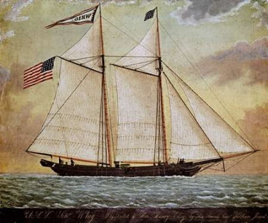 The Schooner Whig Canvas Art - American School (20 x 24)