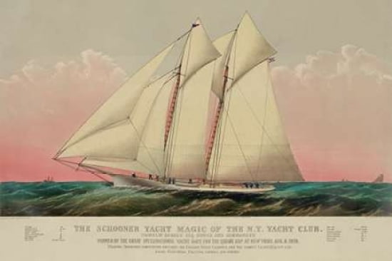 The Schooner yacht magic of the NY Yacht Club 1870 Canvas Art - Unknown (12 x 18)