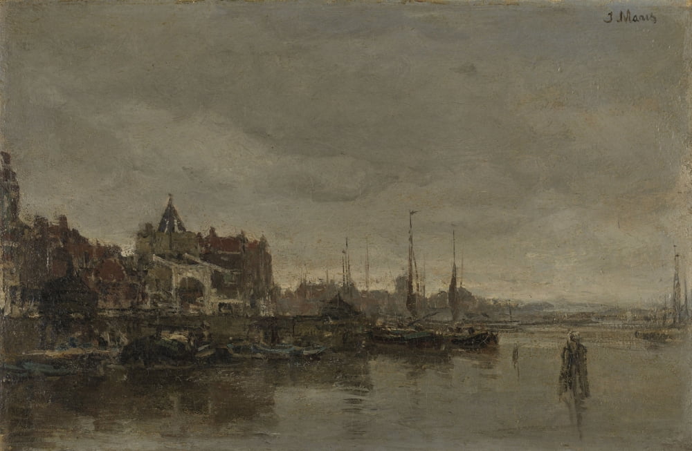 The Schreierstoren With The Bridge Over The Geldersekade Canvas Art - (24 x 18)