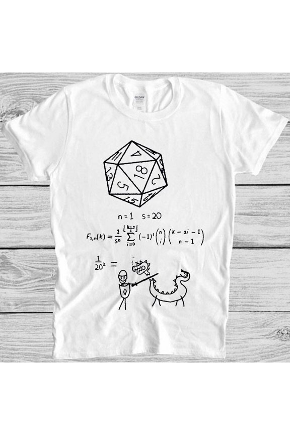 The Science of 20 Sided Dice DnD D20 Art Meme Gift Funny Tee T Shirt M1086