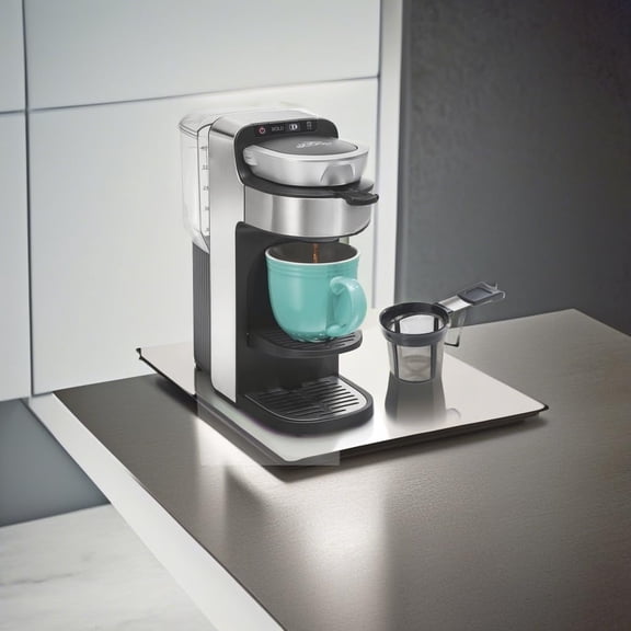 The Scoop Single Serve Coffee Maker & Fast Grounds Brewer for 8-14oz. Cups, Brews in Minutes, 40oz. Removable Reservoir, Stainless Steel,Silver