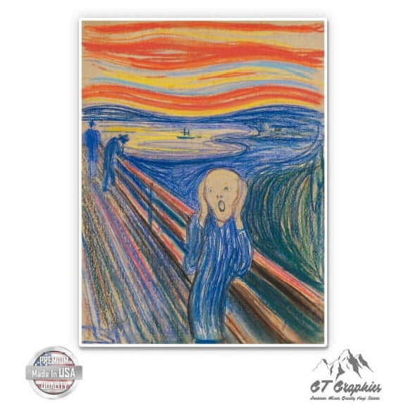 The Scream - 3" Vinyl Sticker - For Car Laptop I-Pad Phone Helmet Hard Hat - Waterproof Decal