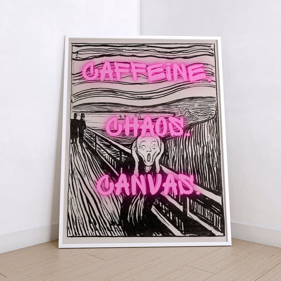 The Scream Altered Art Print, Caffeine Chaos Poster, Unframed Paper Poster 8x10in