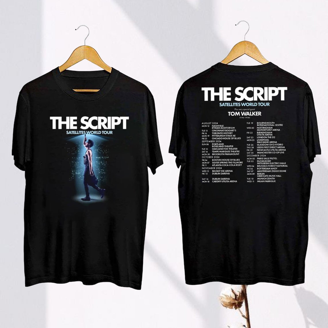 The Script Satellites World Tour 2024 T-Shirt, The Script Band Fan