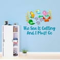thumbnail image 1 of The Sea Is Calling Me Under Water Sea Creatures Crab Octopus Fish Seahorse Clam Shellfish Urchin Kelp Queen Sweet Dreams Bedtime Unicorn Holiday Decorating Wall Decal Sticker - Size: 30 In X 24 In, 1 of 5