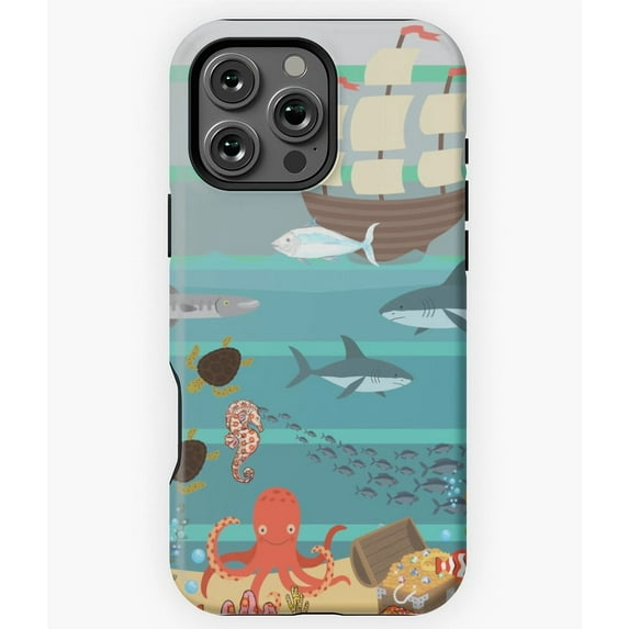 The Sea Life in a Bottle Ocean Art Phone Case for iPhone 16 15 14 13 12 11 Pro Max