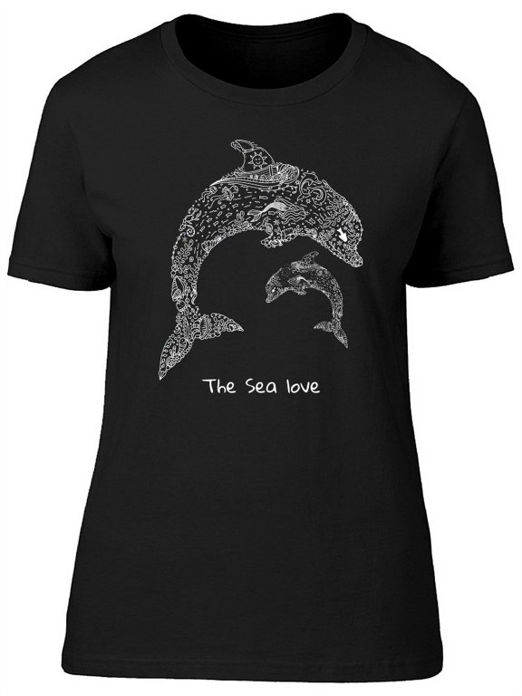 The Sea Love Dolphin B&W Tee Women's -Image by Shutterstock