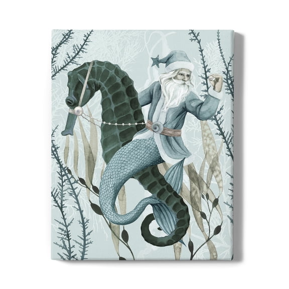 The Sea Santa Ii Wrapped Canvas  -Grace Popp Designs,