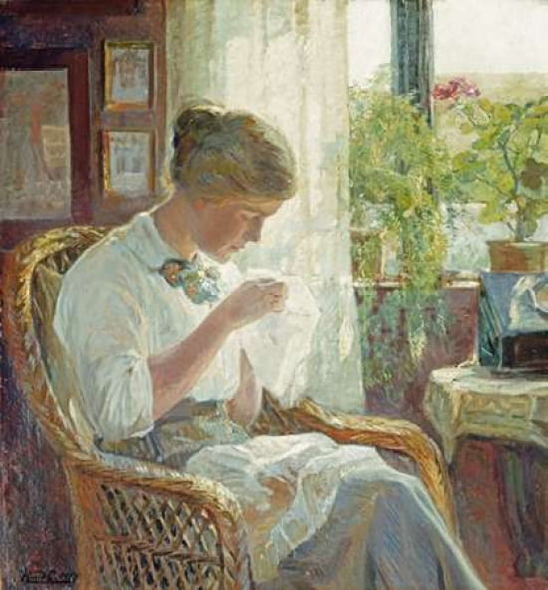 The Seamstress Canvas Art - Knud Erik Larsen (24 x 24)