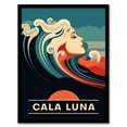 thumbnail image 1 of The Seaside Calls Cala Luna Beach Sardinia Italy Sunset Woman of the Waves Sea Siren Ocean Art Print Framed Poster Wall Decor 12x16 inch, 1 of 5